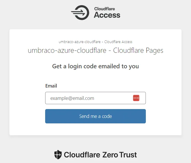 Cloudflare Access protecting the preview environment