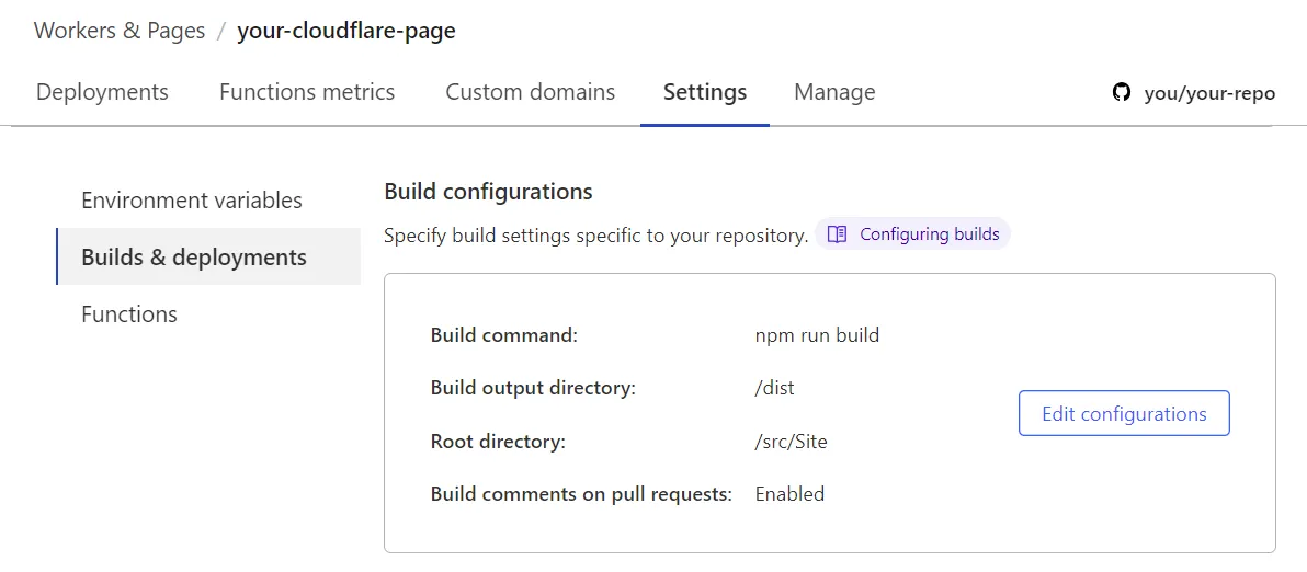 Configuring the root directory for a Cloudflare Page
