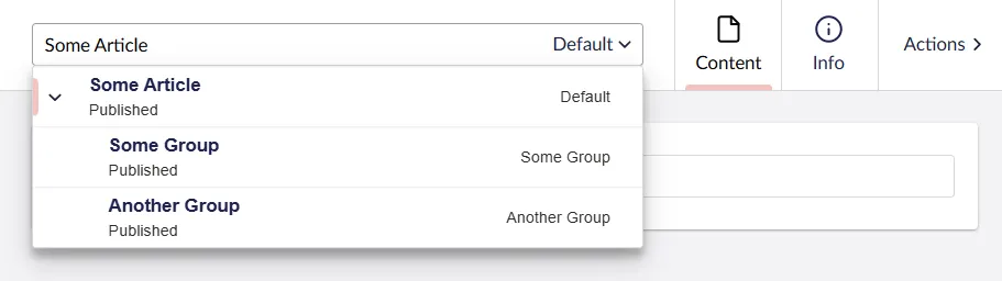 Document editor with segments based on the active member groups