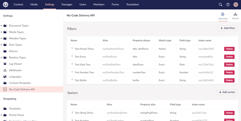 The package UI as it looks in Umbraco 13