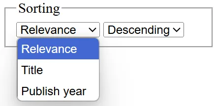 Frontend rendering of sorting