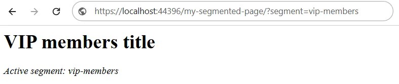 Templated rendering for the "VIP Members" segment